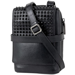 Christian Louboutin Leather Shoulder Bag Black Red